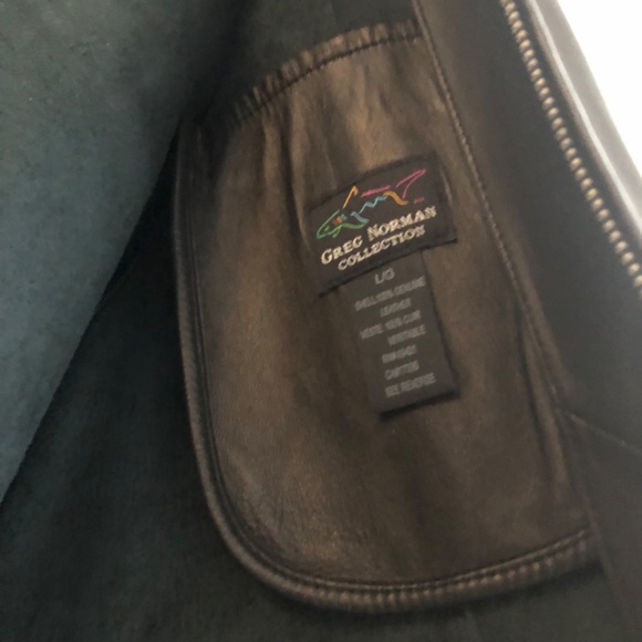 ♡ Greg Norman Men’s Leather Jacket - Picture 3 of 8